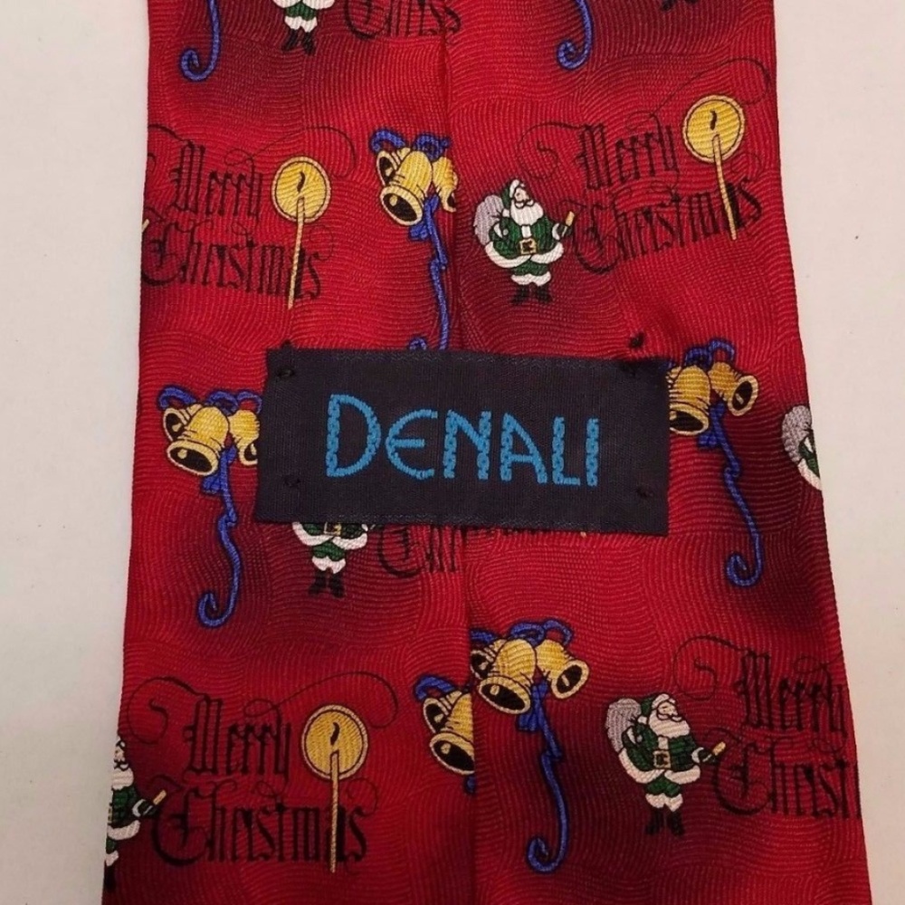 Holiday Denali Tie Santa Bells Merry Christmas